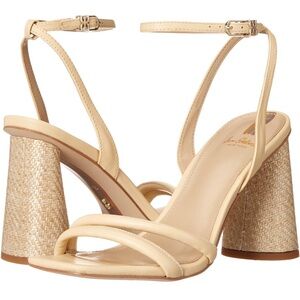 Beige Strappy Block Heel Sandals
